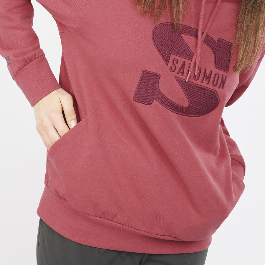 Salomon Outlife Pullover Hoody | Earth Red | Womens - Image 4