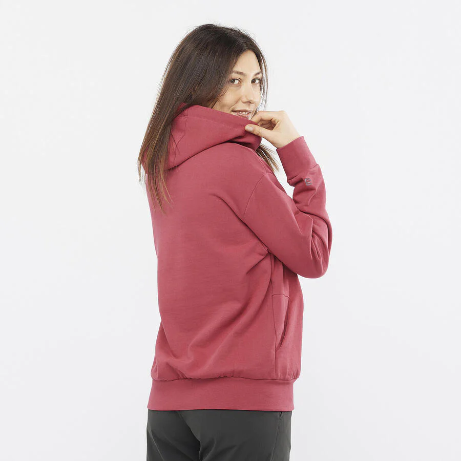 Salomon Outlife Pullover Hoody | Earth Red | Womens - Image 5