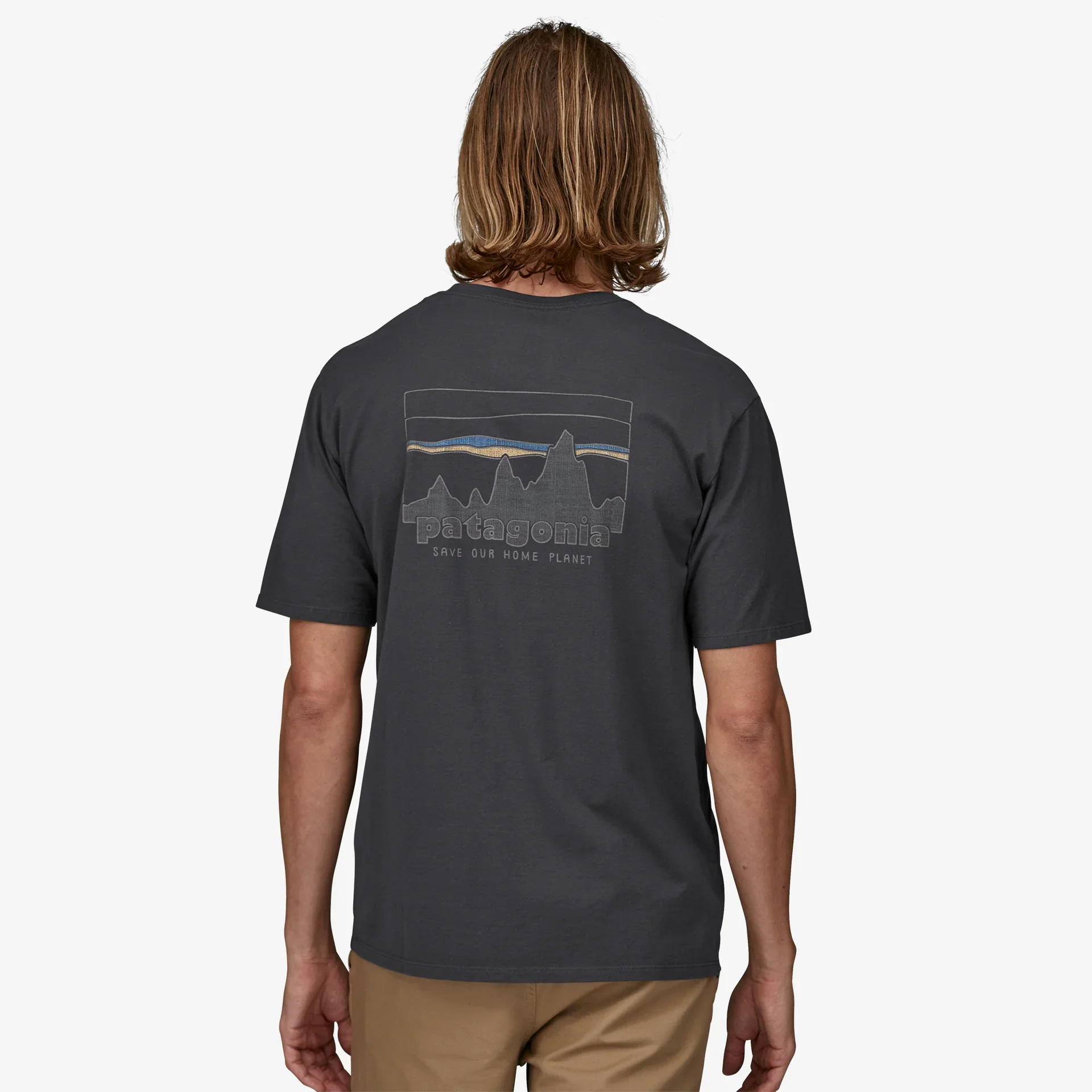 Patagonia '73 Skyline Organic T-Shirt | Ink Black | Mens - Image 2