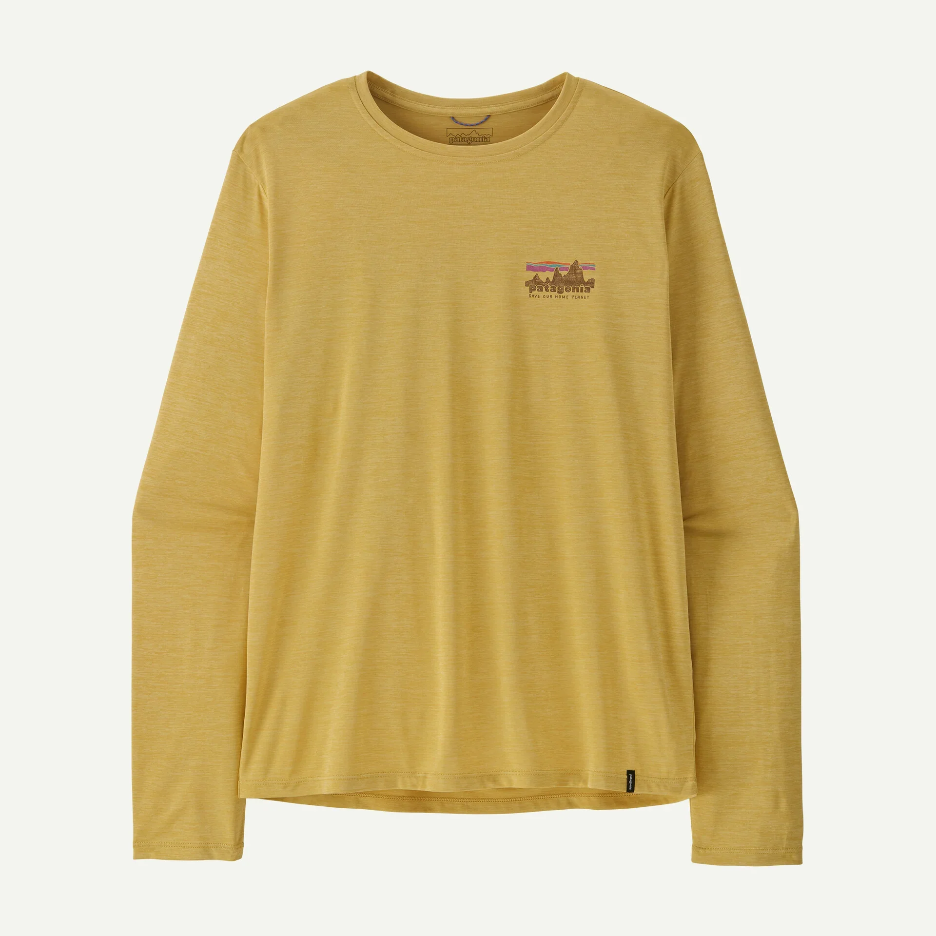 Patagonia Capilene Cool Daily Graphic L/S Shirt | '73 Skyline: Limestone Yellow X-Dye | Mens - Image 2