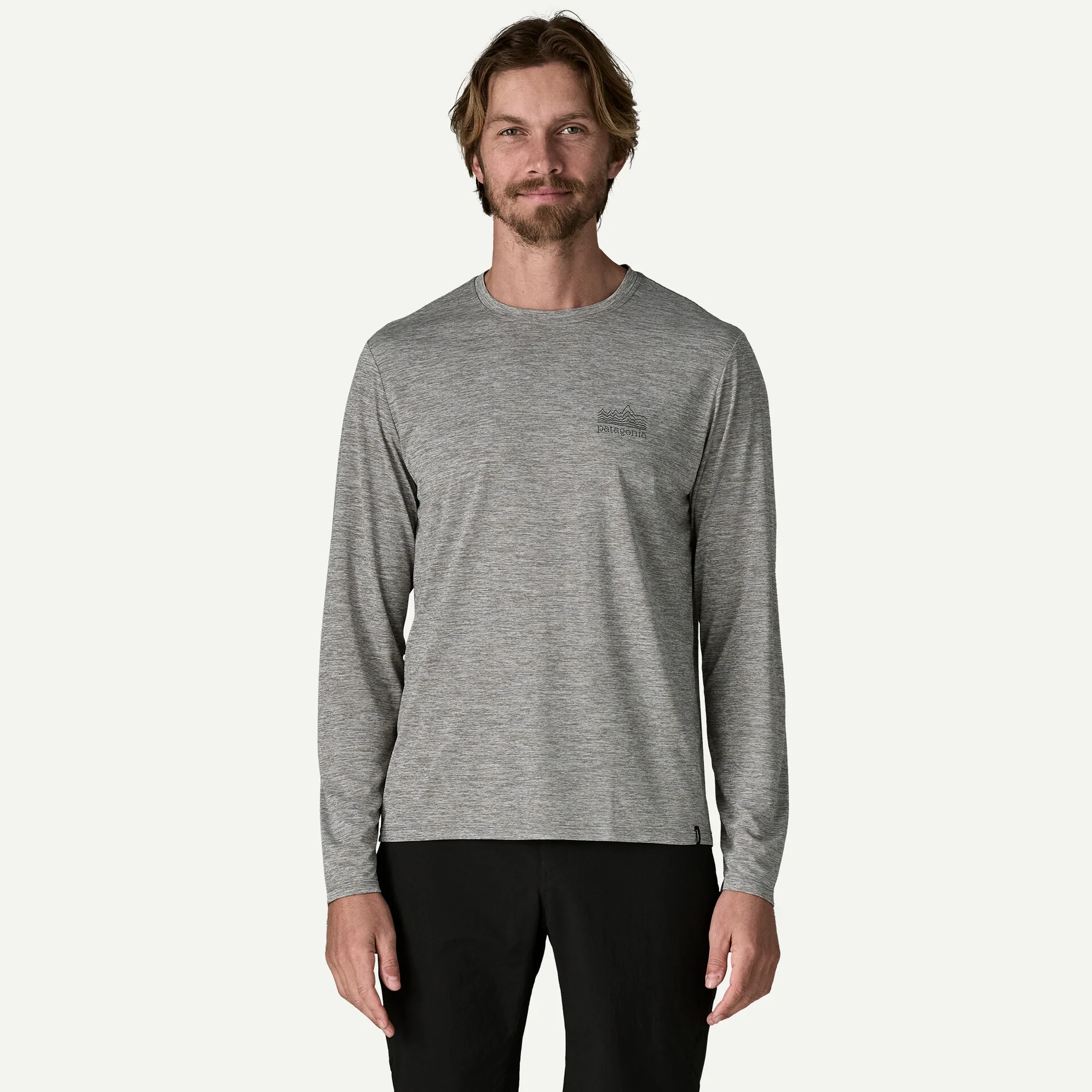 Patagonia Capilene Cool Daily Graphic L/S Shirt | Strataspire: Feather Grey | Mens - Image 2