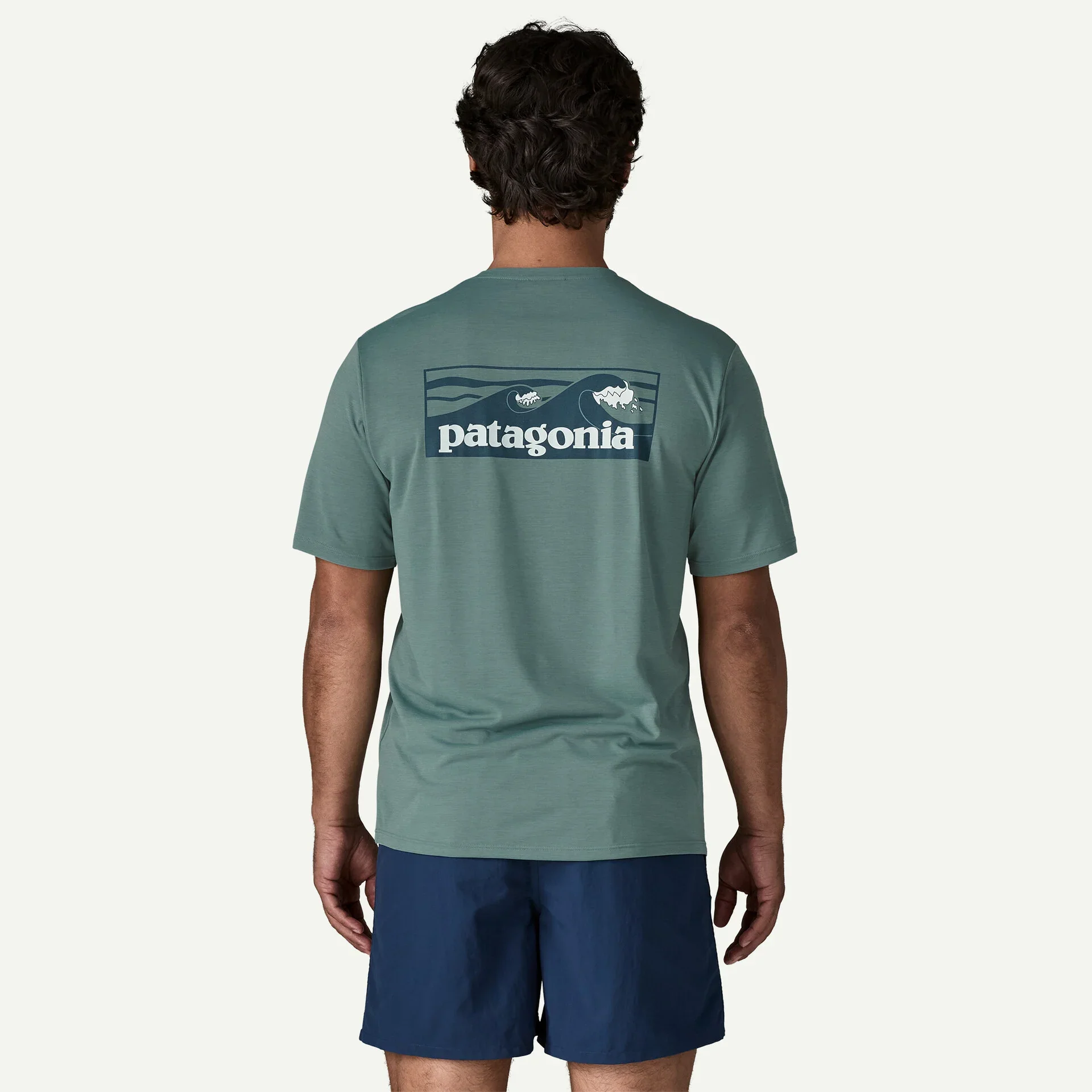 Patagonia Capilene Cool Daily Graphic Shirt | Boardshort Logo: Blue Sage X-Dye | Mens - Image 3