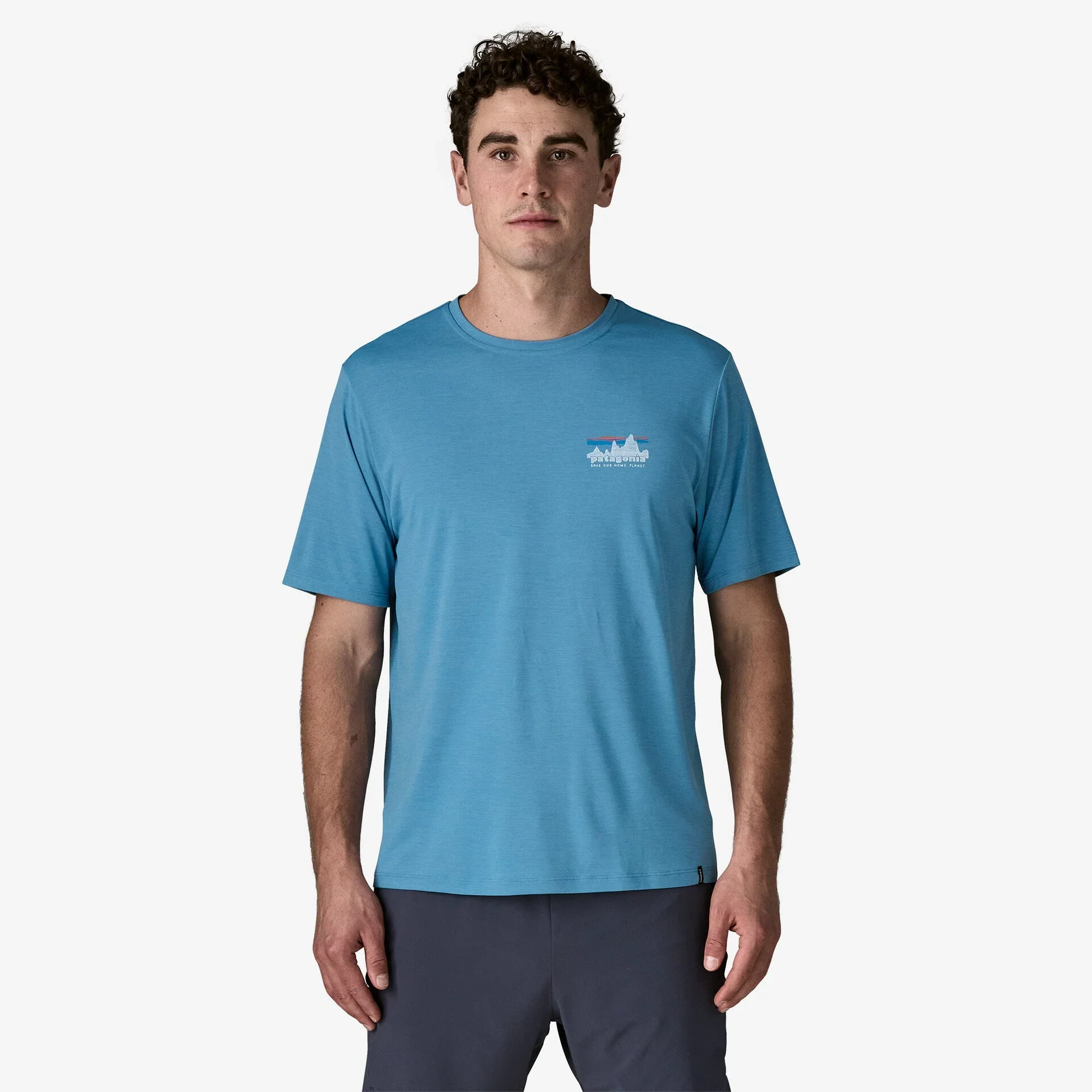 Patagonia Capilene Cool Daily Graphic Shirt | '73 Skyline: Shore Blue / Light Shore Blue X-Dye | Mens - Image 2