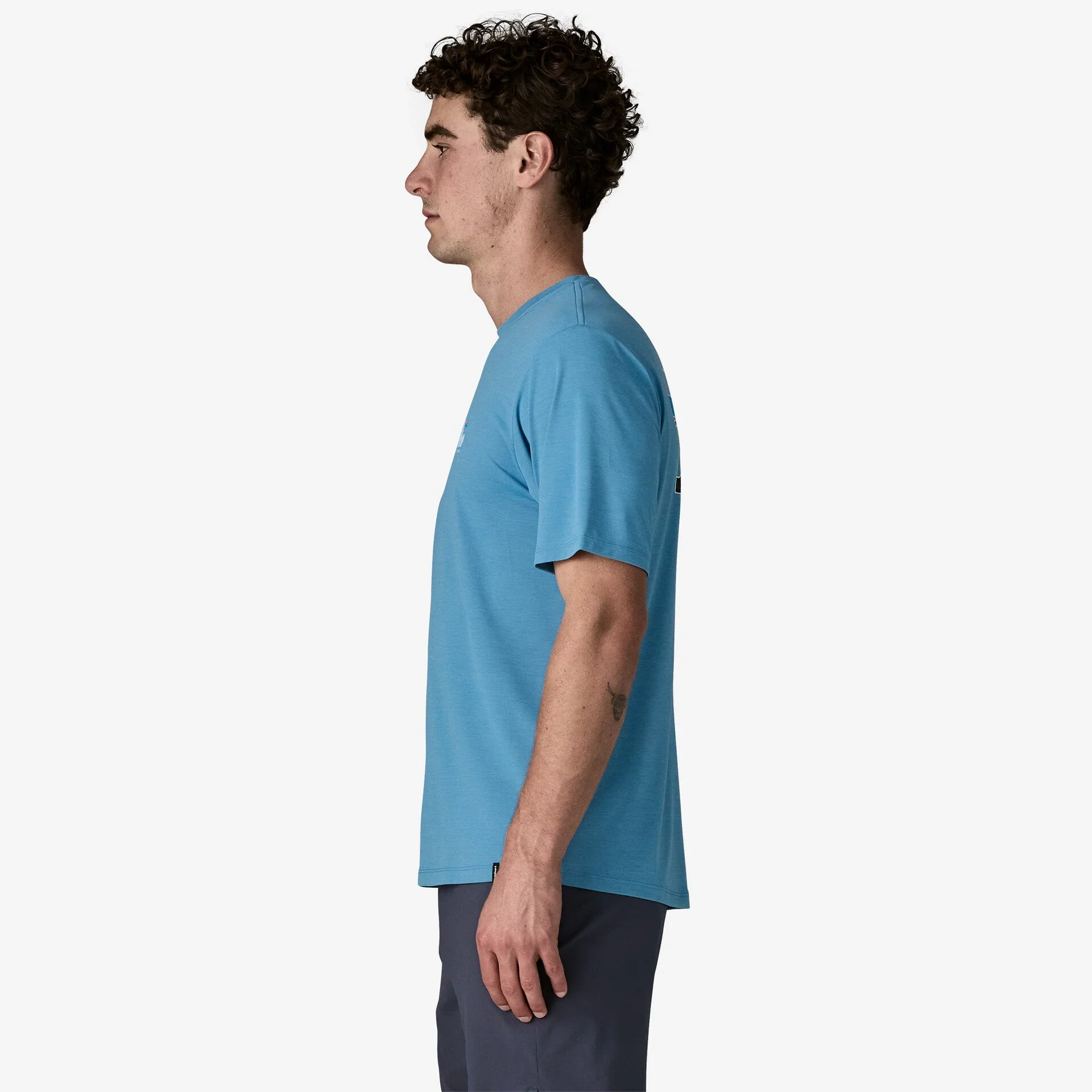 Patagonia Capilene Cool Daily Graphic Shirt | '73 Skyline: Shore Blue / Light Shore Blue X-Dye | Mens - Image 4