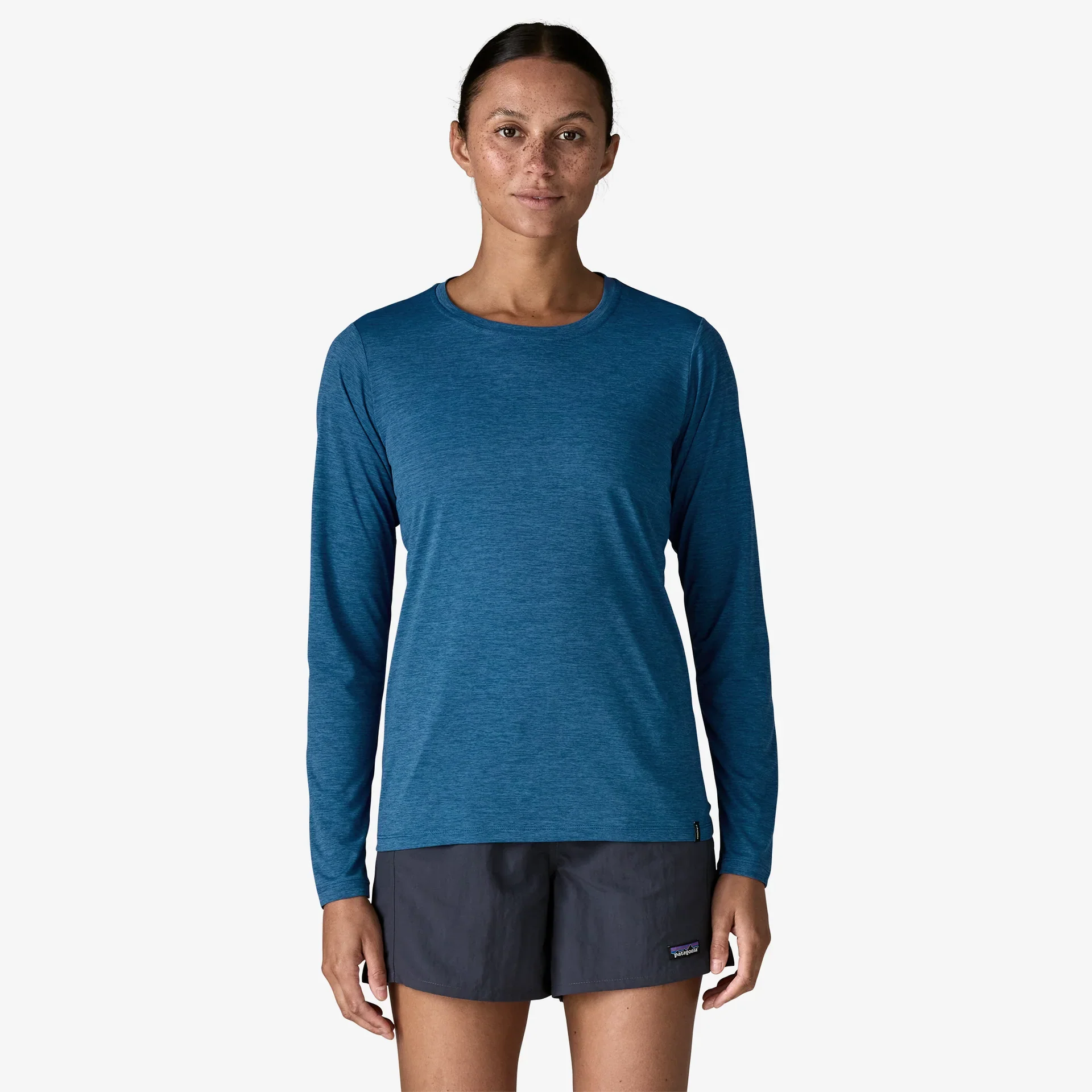 Patagonia Capilene Cool Daily L/S Shirt | Aquatic Blue / Light Aquatic Blue X-Dye | Womens - Image 2