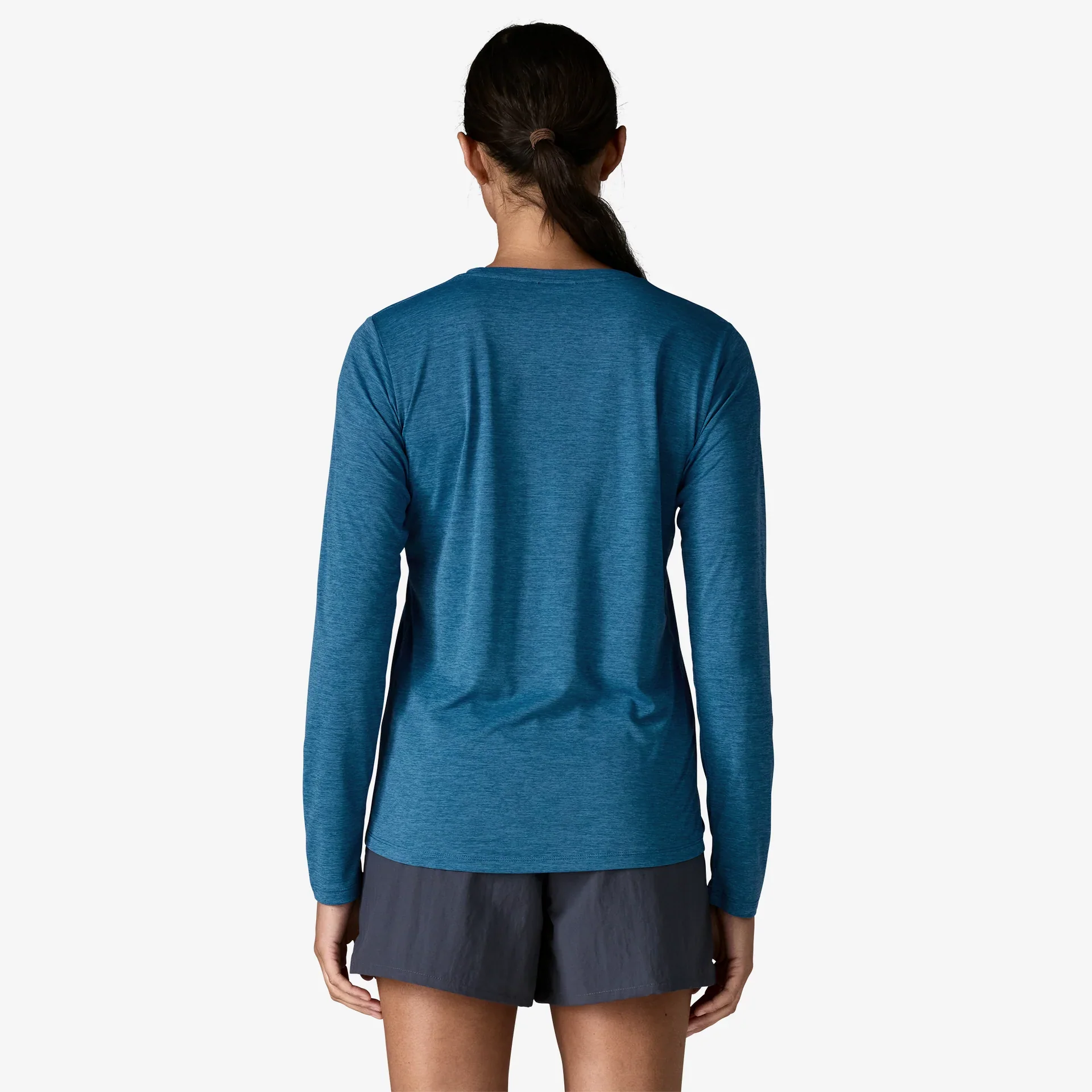 Patagonia Capilene Cool Daily L/S Shirt | Aquatic Blue / Light Aquatic Blue X-Dye | Womens - Image 3