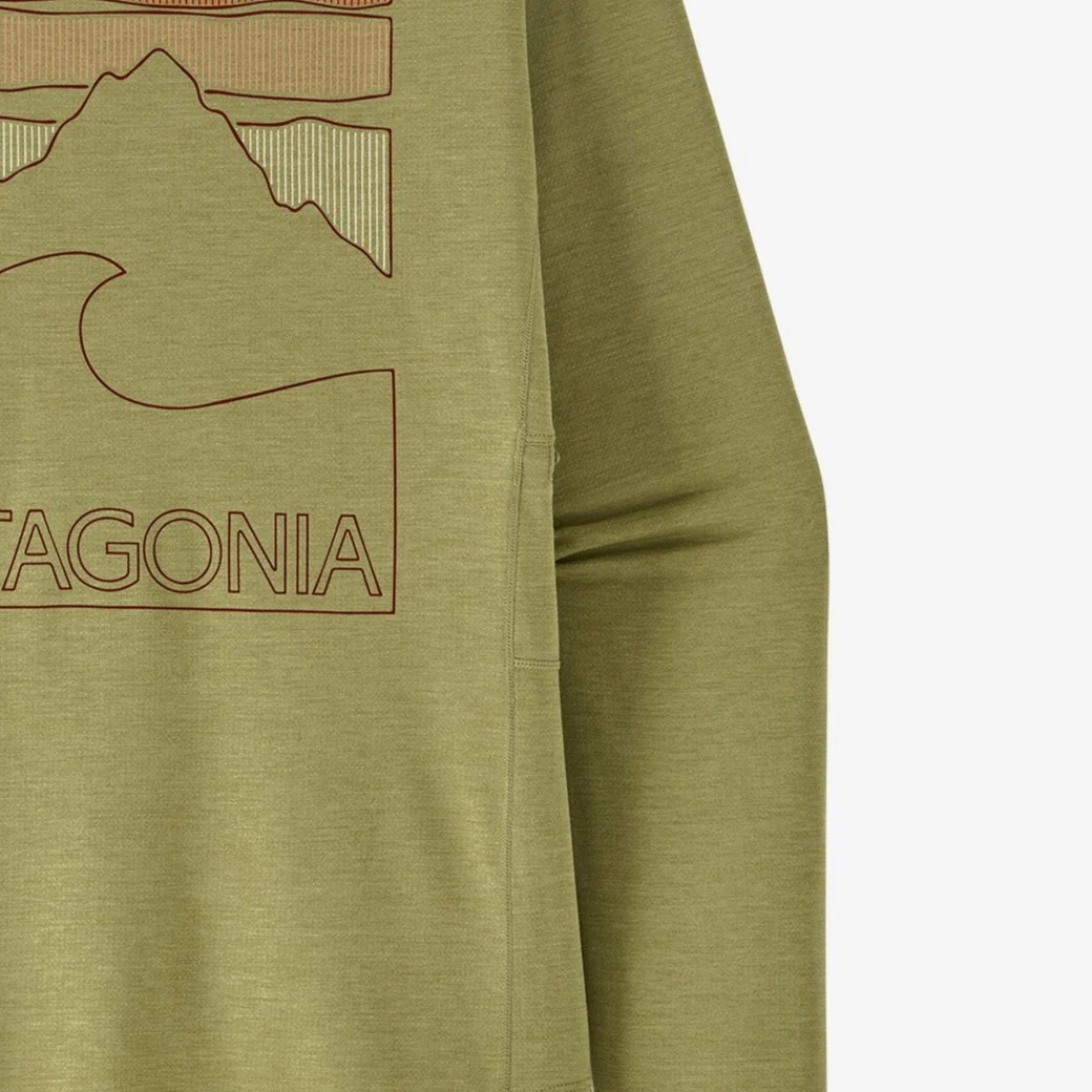 Patagonia Capilene Cool Sun Shirt | Peak Visions: Light Gumtree Green X-Dye | Womens - Image 2