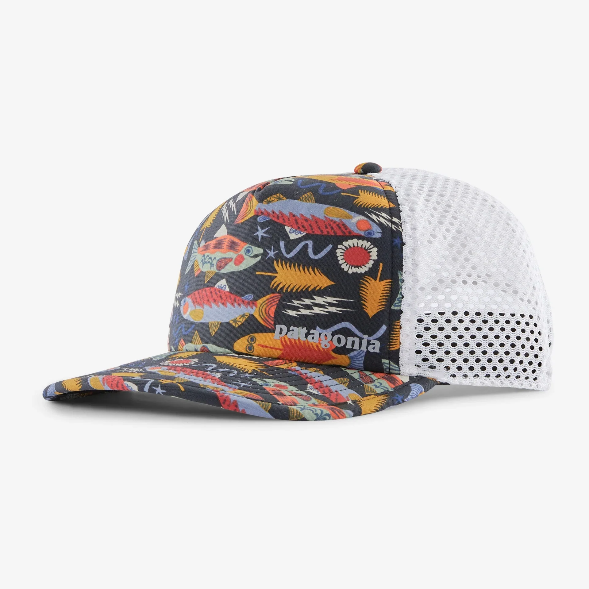 Patagonia Duckbill Trucker Cap | Salmon Energy: Old Growth Green