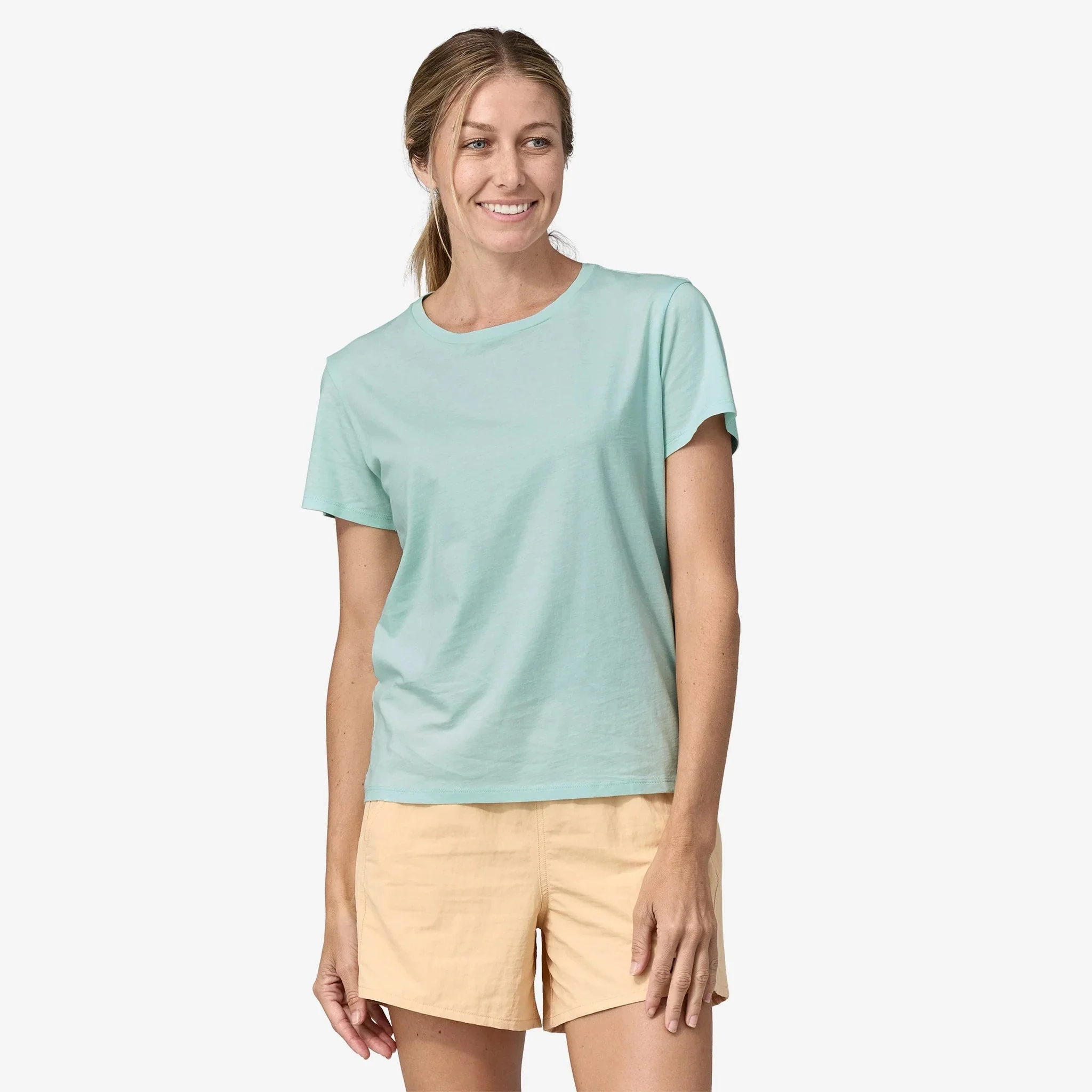 Patagonia Regenerative Organic Certified Cotton Tee | Wispy Green | Womens - Image 2