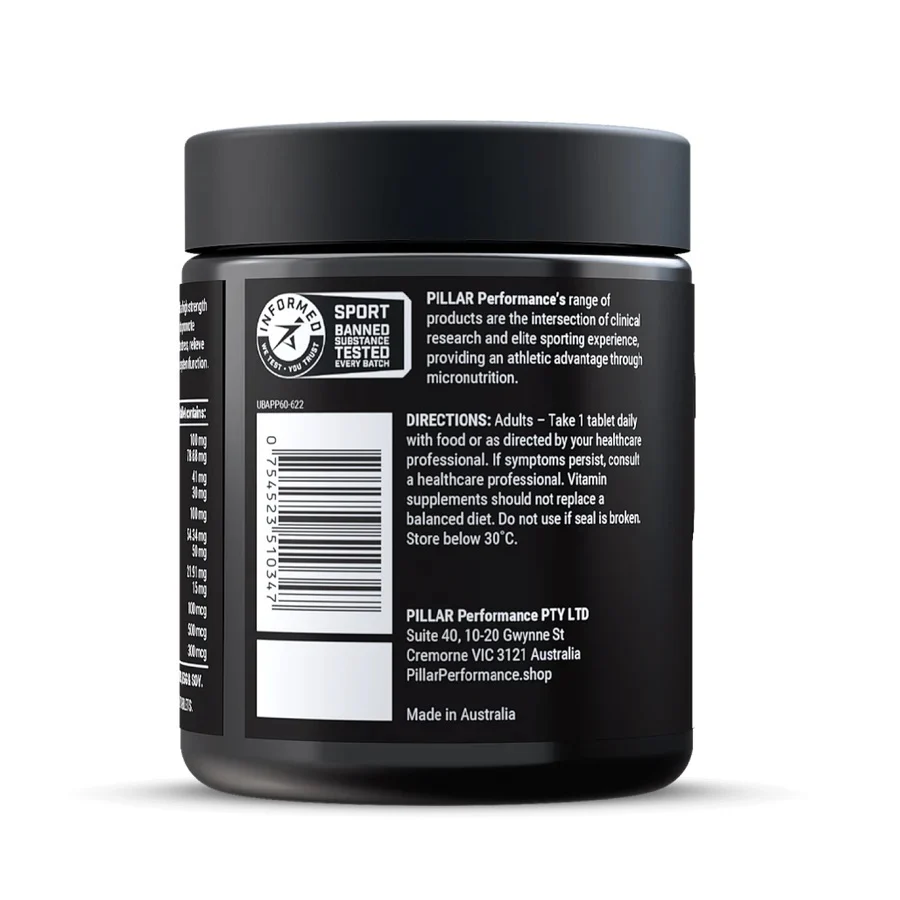 Pillar Performance | Ultra B Active Energy Production | 60 Tablets - Image 4