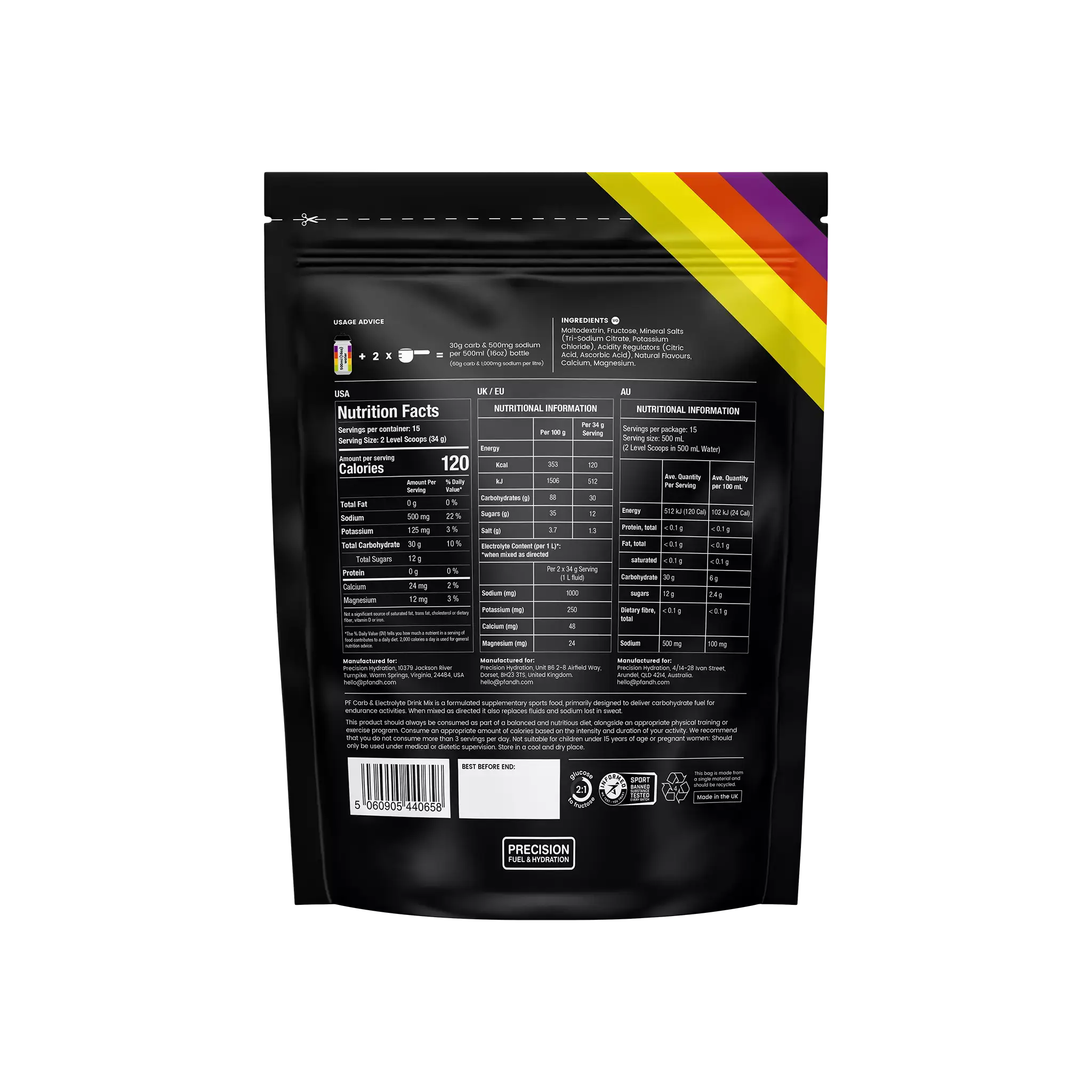 Precision Fuel PF 60 Carb and Electrolyte Drink Mix - Image 3