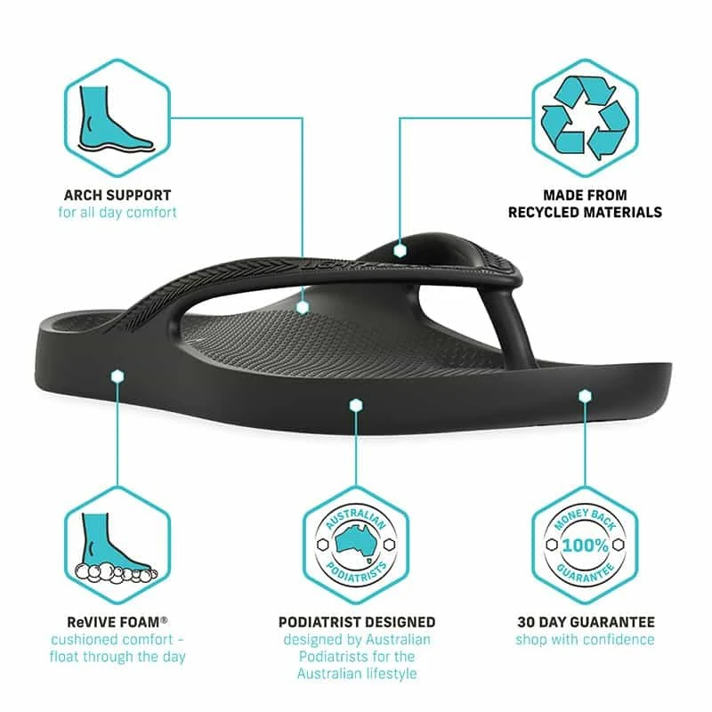Lightfeet ReVIVE Arch Support Thongs | Black - Image 6