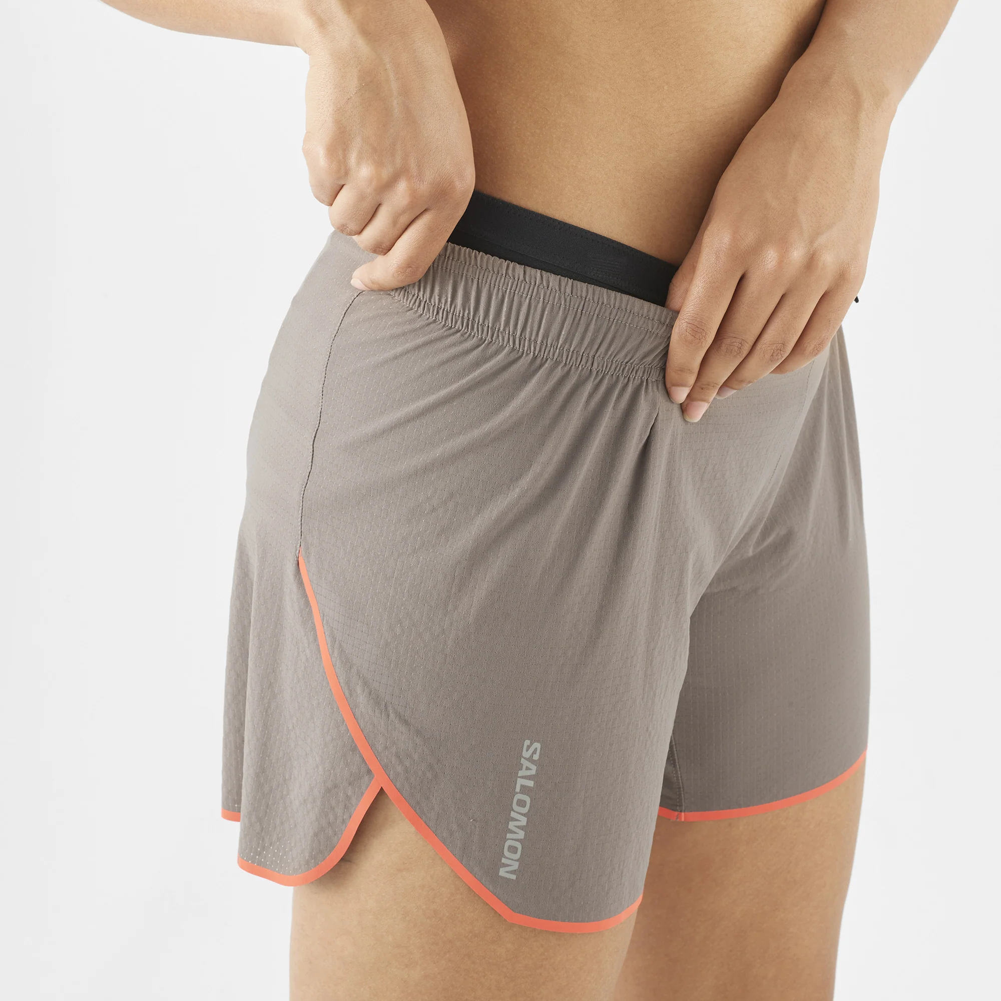 Salomon Sense Aero 5" Shorts | Iron / Neon Flame | Womens - Image 3