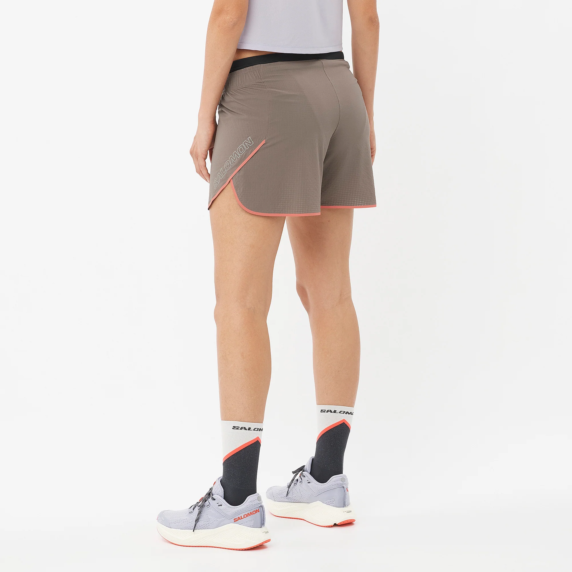 Salomon Sense Aero 5" Shorts | Iron / Neon Flame | Womens - Image 5