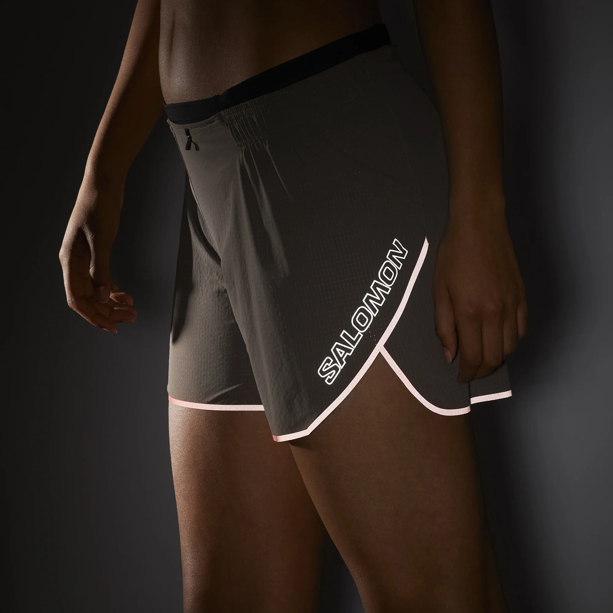 Salomon Sense Aero 5" Shorts | Iron / Neon Flame | Womens - Image 6