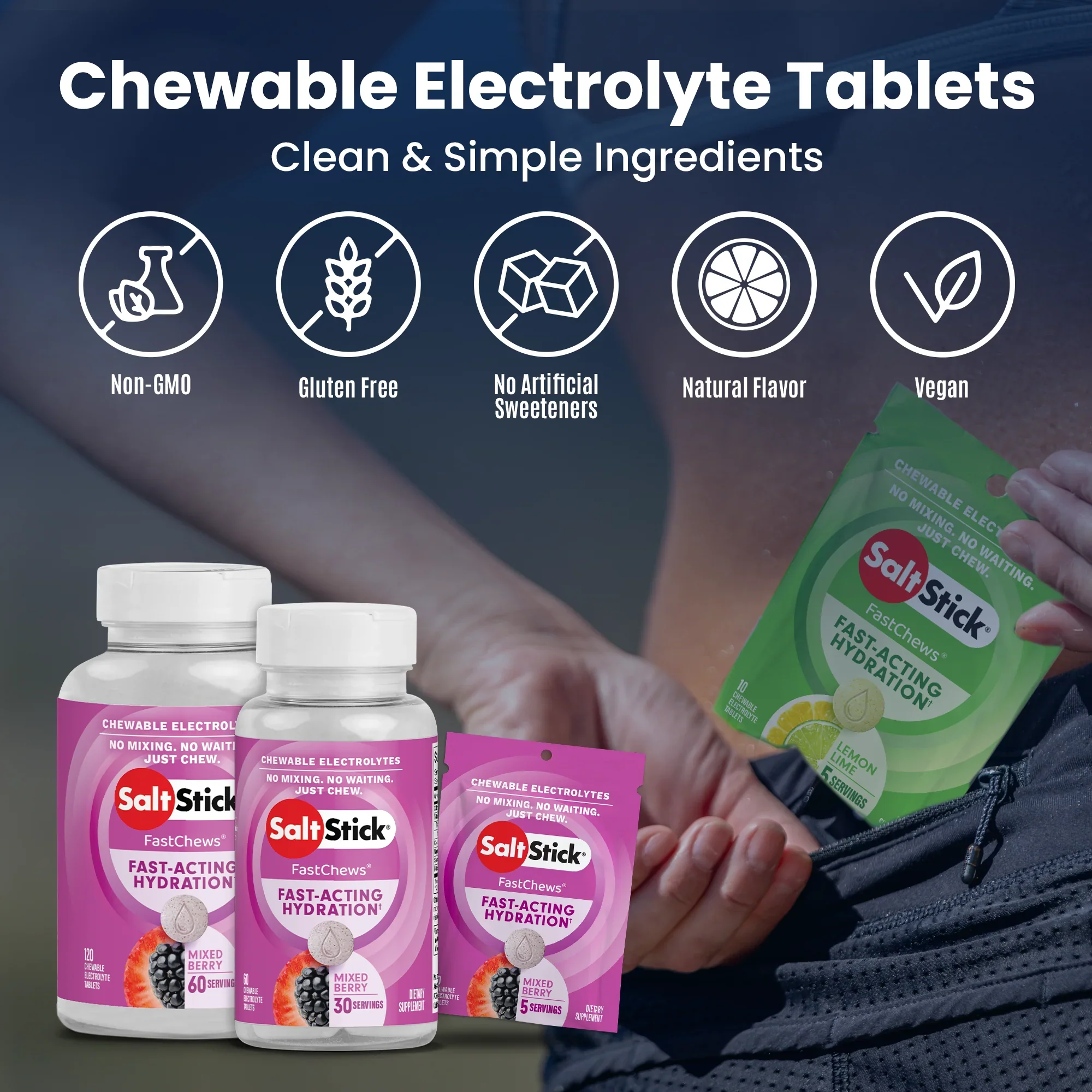SaltStick FastChews | Mixed Berry | Bottle of 60 - Image 2