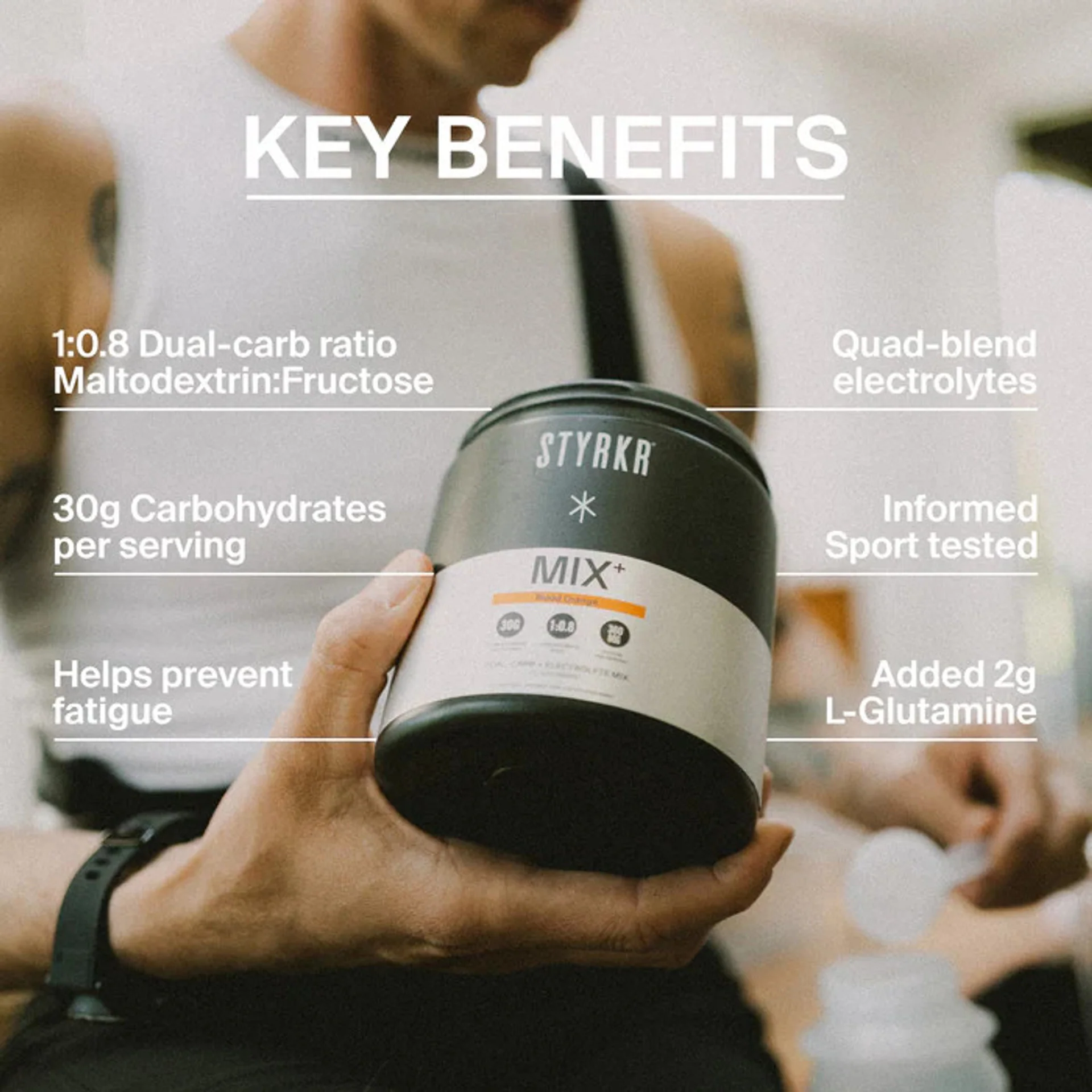 Styrkr Mix+ Dual Carb + Electrolyte Powder | 25 Serves | Lime & Mint - Image 3