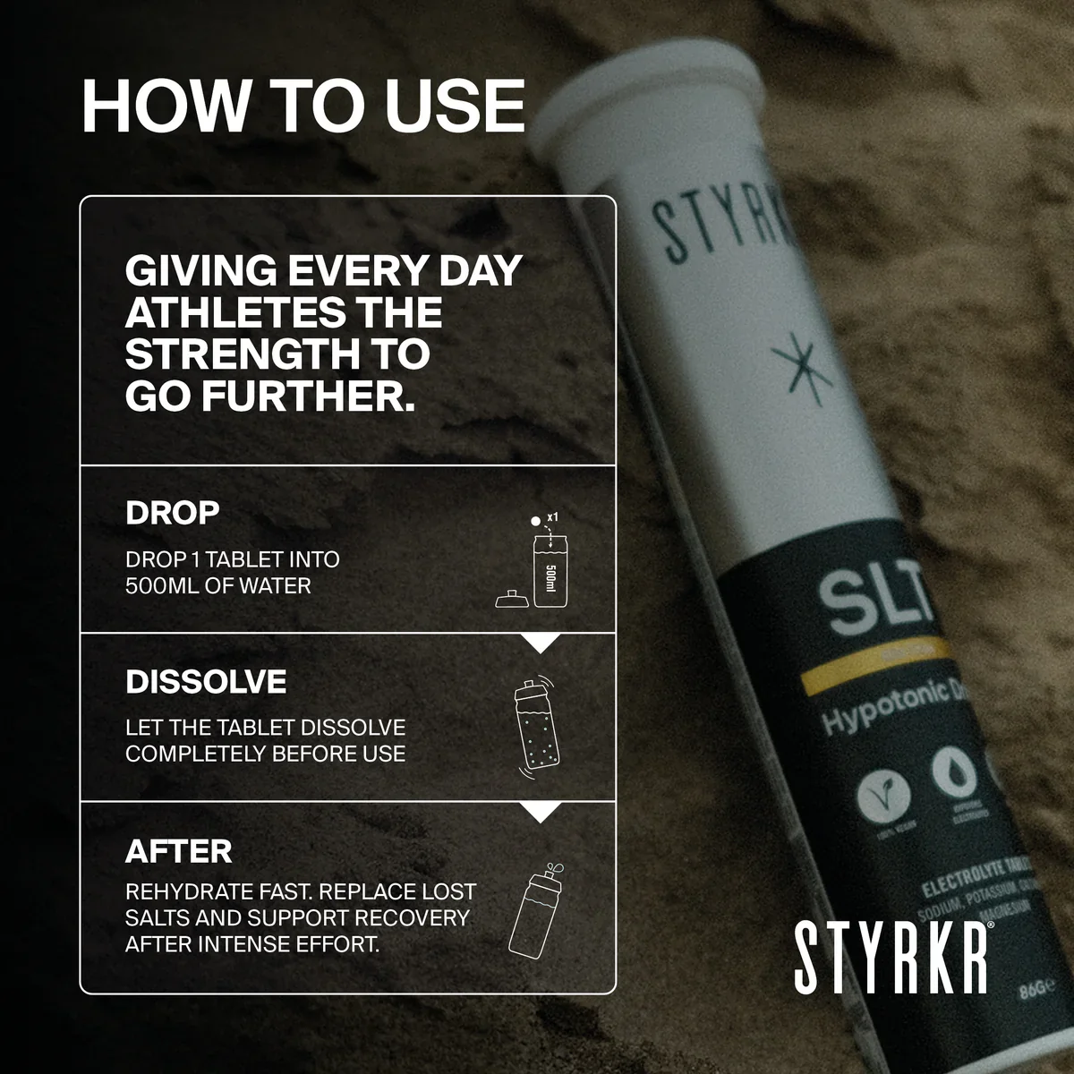 Styrkr SLT07 Quad-Blend Electrolyte Tablets | 1000mg Mild Citrus - Image 2