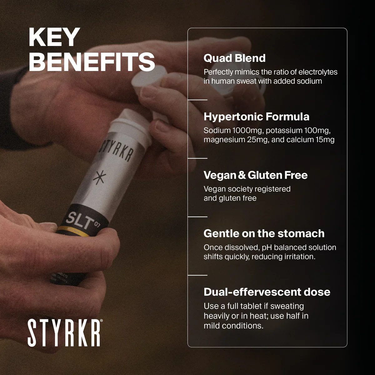 Styrkr SLT07 Quad-Blend Electrolyte Tablets | 1000mg Mild Citrus - Image 4