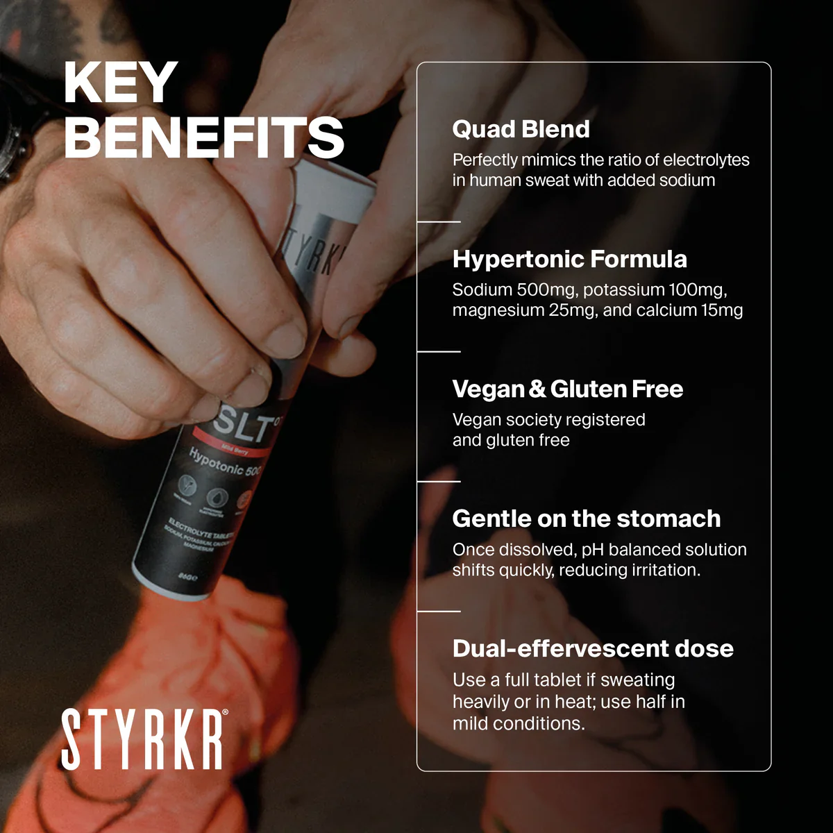 Styrkr SLT07 Quad-Blend Electrolyte Tablets | 500mg Mild Berry - Image 3