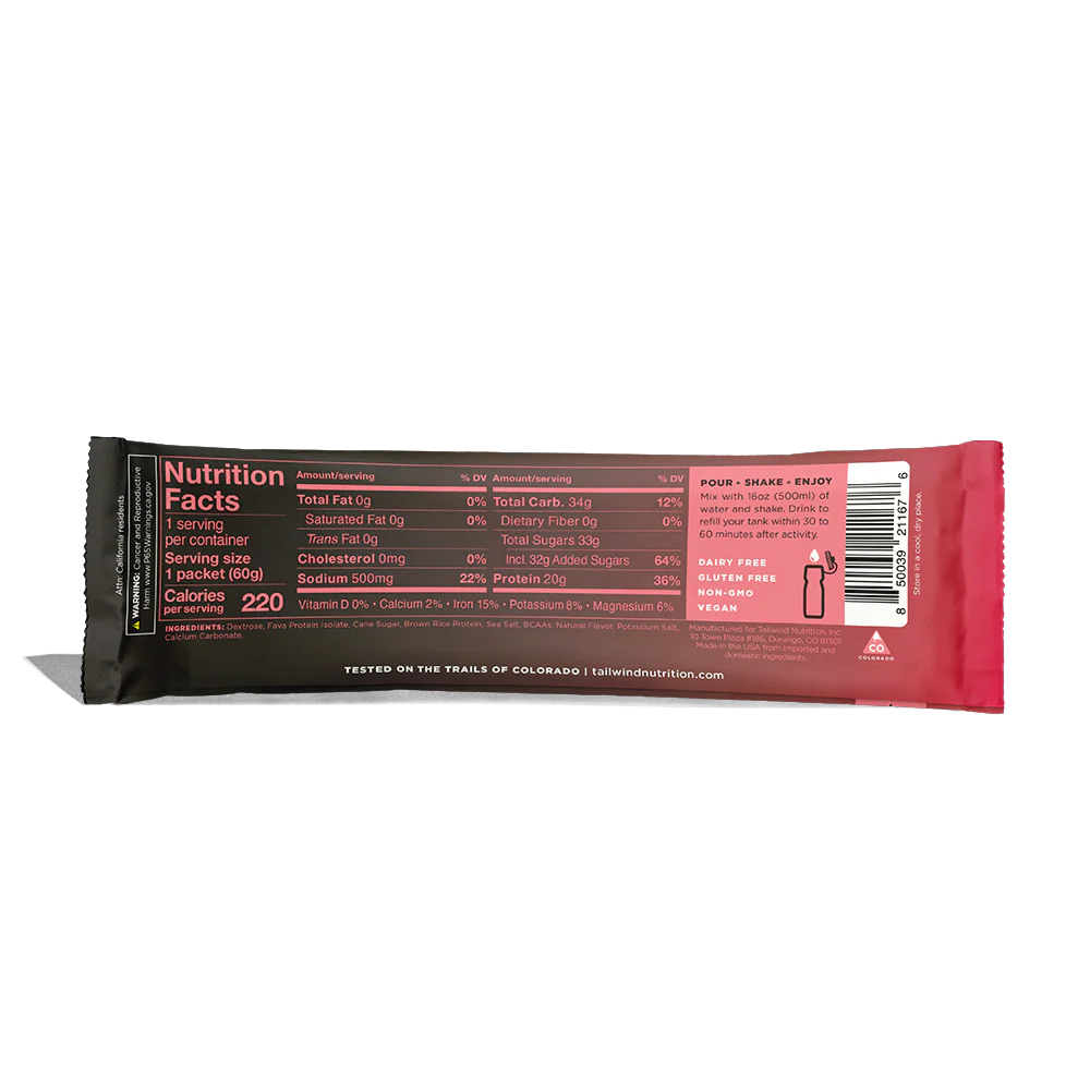 Tailwind Nutrition Fava Recovery Mix | Single Serve | Strawberry - Image 3