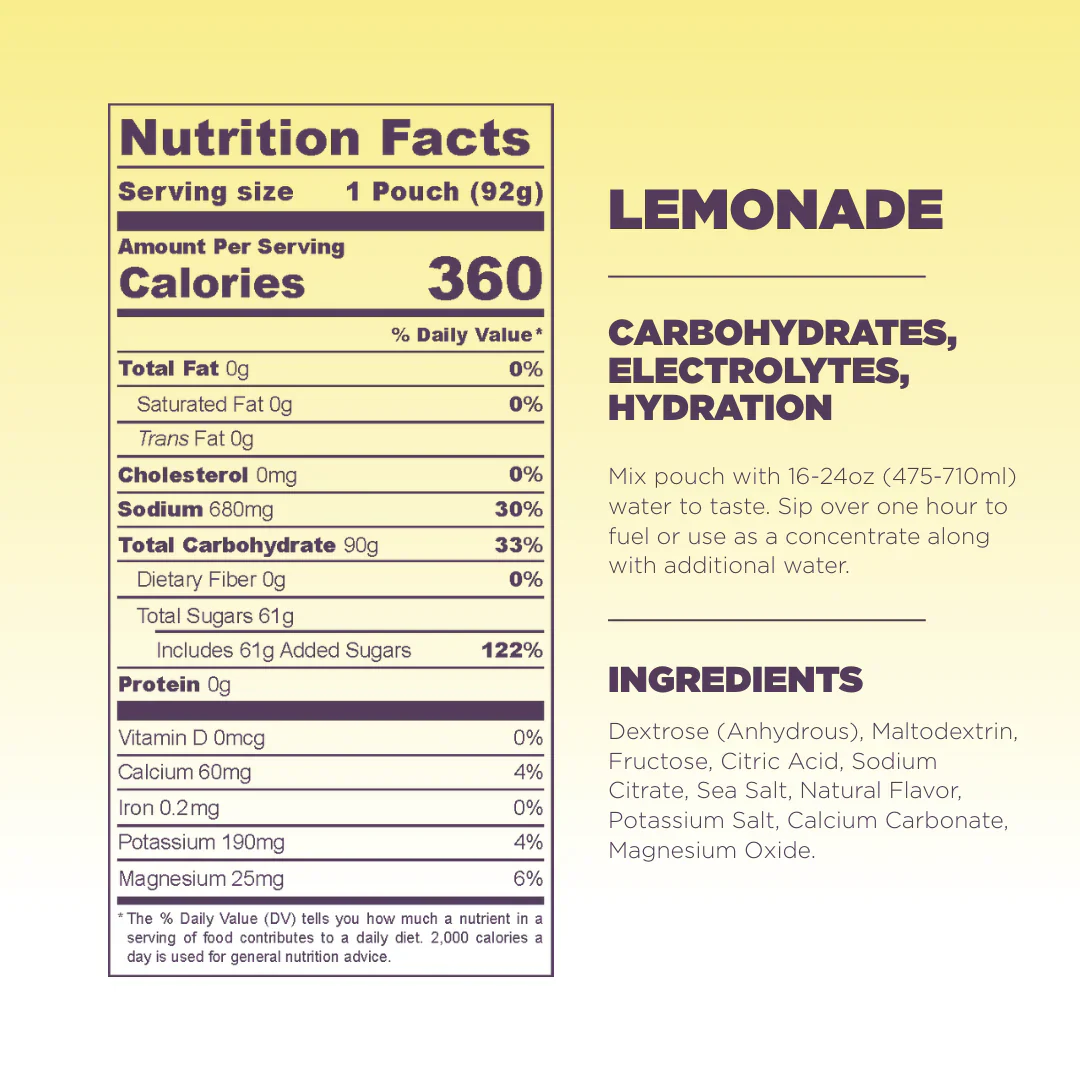 Tailwind Nutrition High Carb Fuel | Single Serve | Lemonade - Image 3