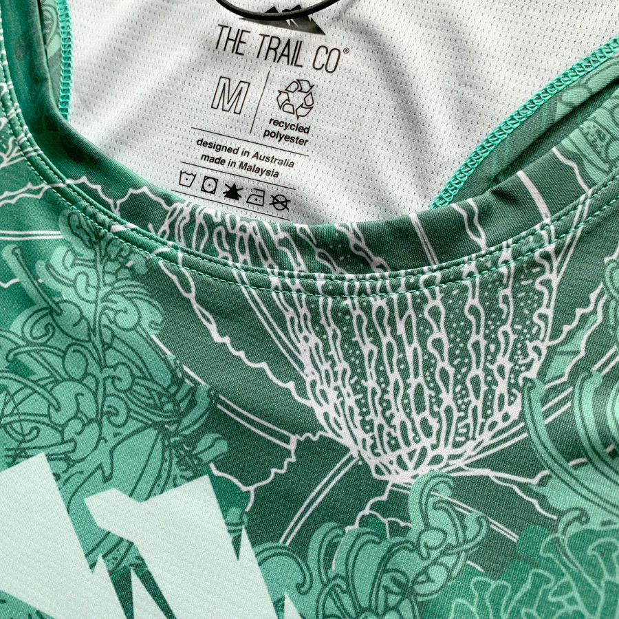 The Trail Co. Run Singlet | Green Bloom | Mens - Image 2