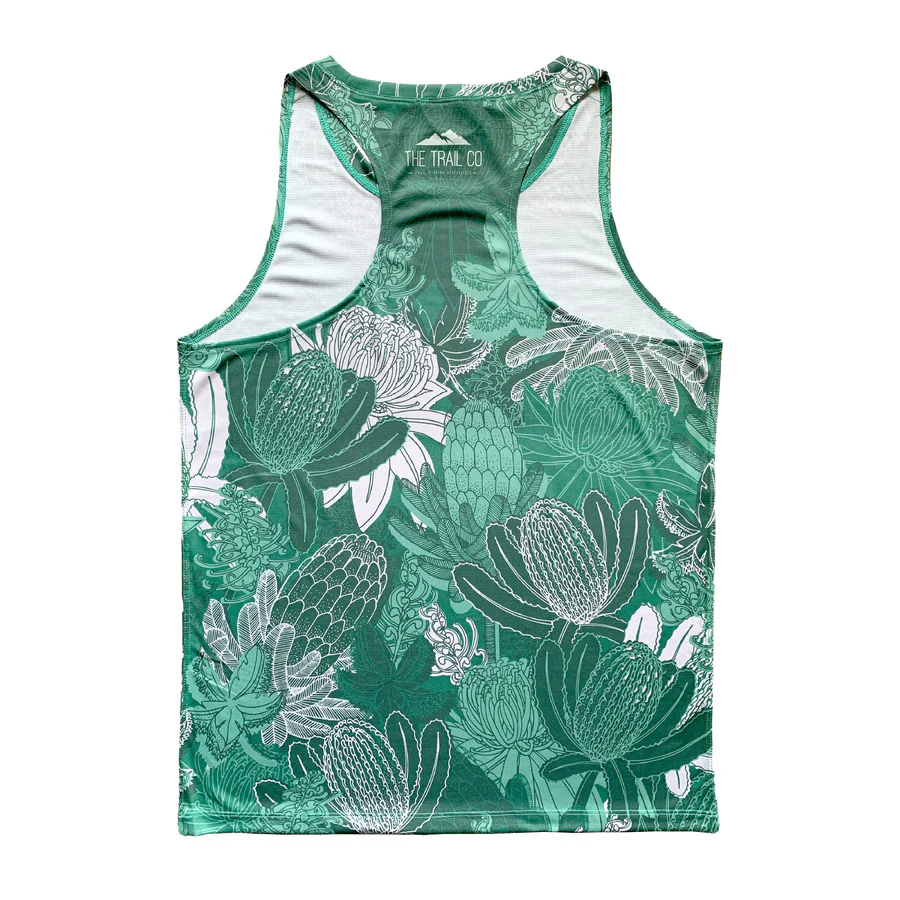 The Trail Co. Run Singlet | Green Bloom | Mens - Image 4
